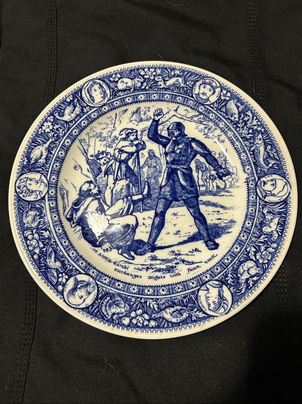 RARE Antique 1895 Wedgwood IVANHOE-The BlackKnight/FriarTuck 10.25”(Immaculate)